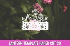 Roses Flowers Lantern SVG I Floral paper cut SVG Product Image 2