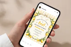 Lemon Gingham Canva Invitation Template, Printable Card Product Image 6