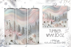 Christmas tumbler wrap 20oz sublimation |Magic Silver forest Product Image 1