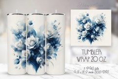 Floral heart tumblers sublimation |Roses Tumbler wrap design Product Image 1