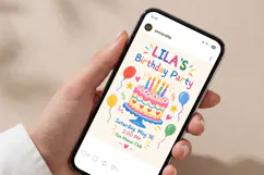 Hand Drawn Birthday Invitation, Editable Canva Product Image 6