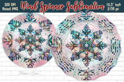 Christmas Snowflake Wind Spinner wrap sublimation design png Product Image 1