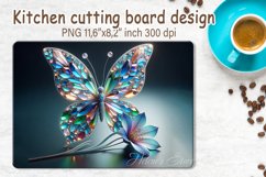 3d Crystal butterfly cutting board sublimation | Glass board Product Image 1
