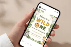 Safari Animal Birthday Invitation Canva Template Product Image 6
