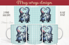 Cute gnomes with heart Mug wrap sublimation | Valentines day Product Image 1