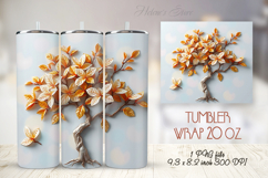 Fantasy Golden Tree tumbler 20oz wrap sublimation design png Product Image 1