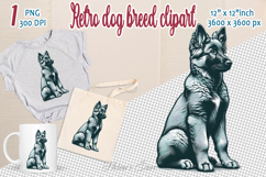 Cute vintage dog clipart | Retro dog breed design png Product Image 1