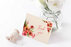 Watercolor Red Flowers Clipart PNG Product Image 2