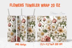 Flower tumbler png| Tumbler sublimation wrap |Floral tumbler Product Image 1
