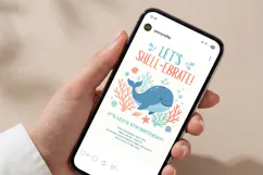 Whale Birthday Invitation Template Editable Product Image 6