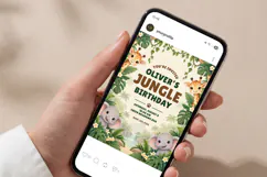 Jungle Animal Birthday Invitation Editable Canva Template Product Image 6