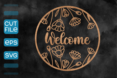 6 Round Door Hanger SVG, Spring Welcome Sign SVG Product Image 4