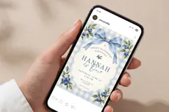 Blueberry invitation template Editable Canva invite Product Image 6