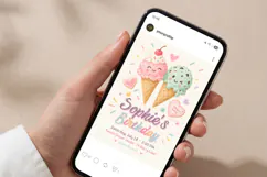 Ice Cream Birthday Invitation Canva Template Product Image 6