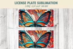 Car plate sublimation | Car plate PNG | Butterfly design Product Image 1