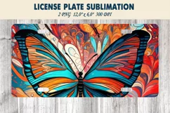 Car plate sublimation | Car plate PNG | Butterfly design Product Image 3