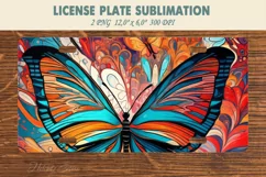 Car plate sublimation | Car plate PNG | Butterfly design Product Image 2