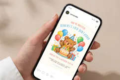 Teddy Bear Birthday Invitation Template Editable Product Image 6