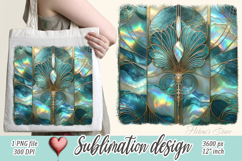 Aquamarine ocean gold and pearl sublimation design png Product Image 1