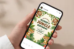 Jungle Animal Birthday Invitation Editable Canva Template Product Image 6