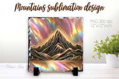 Magic mountains slate design png | Fanatsy night landscape Product Image 1