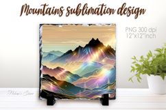 Magic mountains slate design png | Fanatsy night landscape Product Image 1