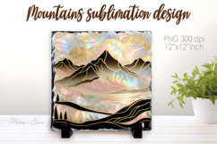 Magic mountains slate design png | Fanatsy night landscape Product Image 1