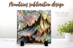 Magic mountains slate design png | Fanatsy night landscape Product Image 1