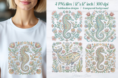 Pastel sea animals sublimation design png|Cute ocean clipart Product Image 1