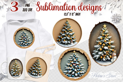 Christmas tree coquette bows clipart | Round t shirt design Product Image 1