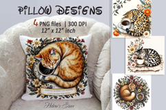 Coffee Cat Flowers Pillow Case Sublimation Designs BUNDLE Product Image 8