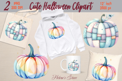 Cute Halloween pumpkin clipart |Watercolor shirt designs png Product Image 1