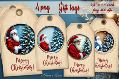 Christmas Gift Tags| Santa Claus labels|Christmas tree label Product Image 1