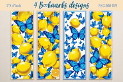Watercolor limon butterflies Printable bookmark|4 Book craft Product Image 1