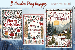 Merry Christmas doodle Garden Flag Sublimation design png Product Image 1