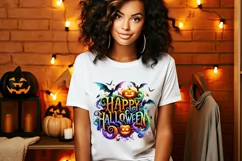 Halloween clipart sublimation t shirt | Happy Halloween PNG Product Image 2