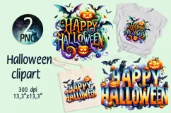 Halloween clipart sublimation t shirt | Happy Halloween PNG Product Image 1