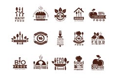 Restaurant logo. Food manufacture vintage labels for kitchen Product Image 1