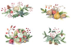 Christmas bouquet warmth of the soul Watercolor png Product Image 1