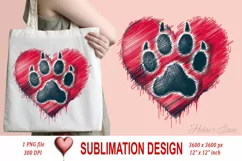 Dog mom heart Valentines day Sublimation clipart sketch png Product Image 2