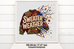 Sweater Weather Chenille Embroidered Patch Puffy Autumn PNG Product Image 2