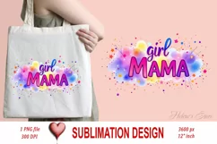Girl mama clipart | Mothers day Sublimation design png Product Image 1