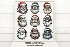 Santa Claus clipart sublimation PNG|Christmas emojis design Product Image 1