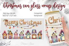 Marry Christmas glass can wrap 16oz BUNDLE|Cute xmas designs Product Image 9