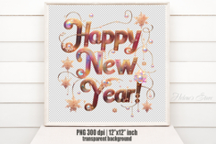 Bright Happy New Year quote sublimation design clipart png Product Image 3