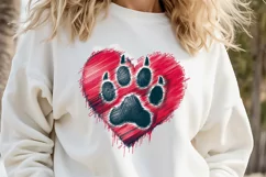 Dog mom heart Valentines day Sublimation clipart sketch png Product Image 1