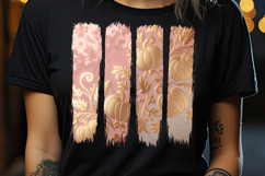 Cute golden pumpkins pink brush strokes t shirt design png Product Image 2