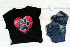 Dog mom heart Valentines day Sublimation clipart sketch png Product Image 3