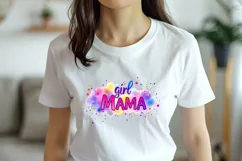 Girl mama clipart | Mothers day Sublimation design png Product Image 4