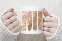 Cute golden pumpkins pink brush strokes t shirt design png Product Image 4